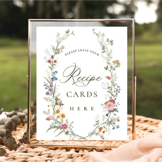 Pastellrosa Wildblume Rezeptkarten Poster (Von Creator hochgeladen)