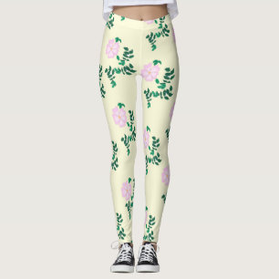 Pastellrosa Wilde Rose Blume Leggings