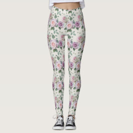 Pastellrosen in Schattierungen von Lila Mint und B Leggings