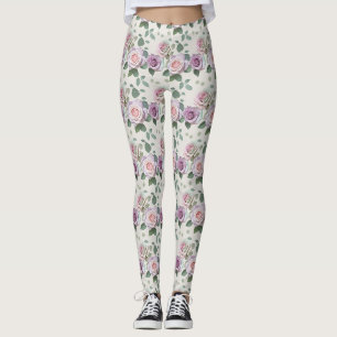 Pastellrosen in Schattierungen von Lila Mint und B Leggings