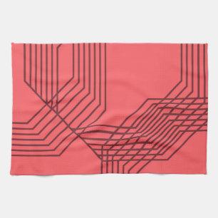 Pastellrot, einfach, modern, geometrisch geschirrtuch