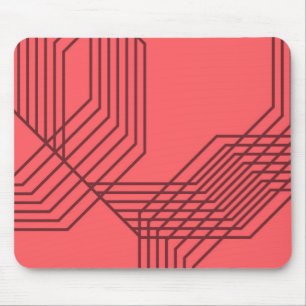 Pastellrot, einfach, modern, geometrisch mousepad