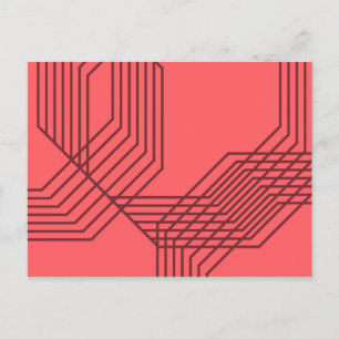Pastellrot, einfach, modern, geometrisch postkarte