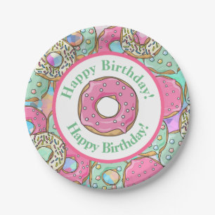 Pastellschaumgummiring-alles Gute zum Geburtstag Pappteller