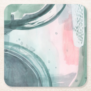 Pastellschreiber - Aquarell Rechteckiger Pappuntersetzer