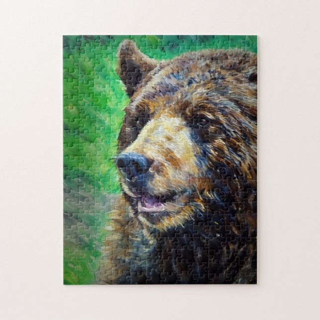 Pastellschwarzer Bär Portrait (Vertikal)