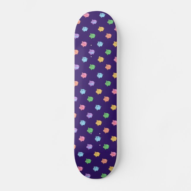 Pastellschwein-Muster Skateboard (Vorderseite)
