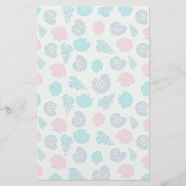 Pastellseashell-Muster 1 Briefpapier (Vorderseite)
