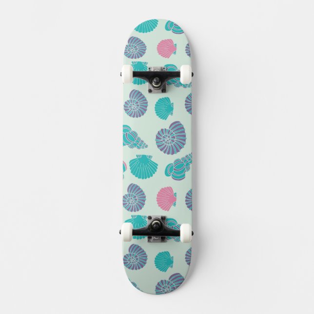 Pastellseashell-Muster 1 Skateboard (Vorderseite)