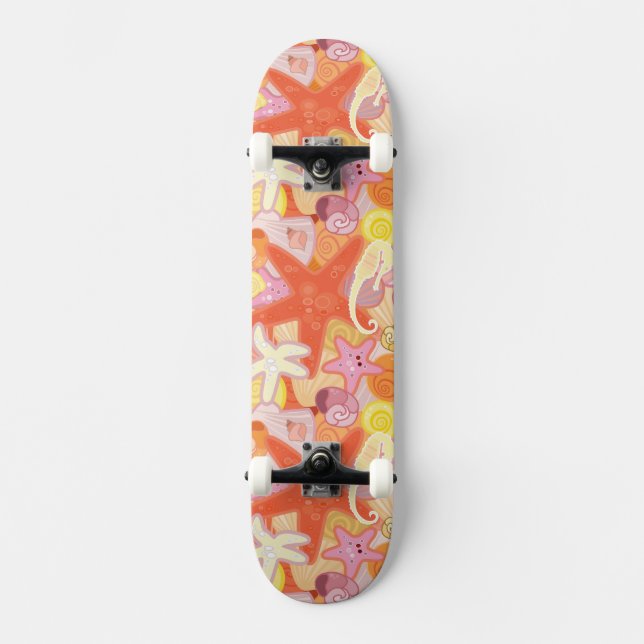 Pastellseegeschöpf-Muster Skateboard (Vorderseite)