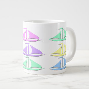 Pastellsegel-Boots-Muster-Spezialitäten-Tassen Jumbo-Tasse