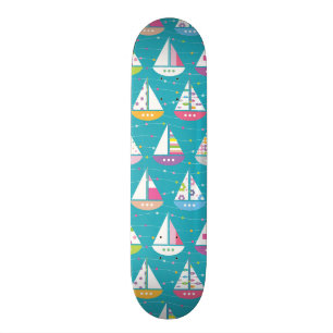 PastellSegelboot-Muster Skateboard