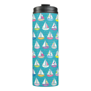 PastellSegelboot-Muster Thermosbecher