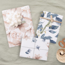 Pastellseife Petals Rosa Blau Geschenkpapier Set