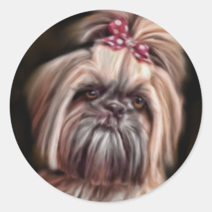 PastellShih Tzu Runder Aufkleber