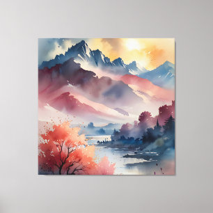 Pastellspitzen und ruhige Gewässer Leinwanddruck