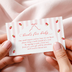 Pastellstreifen Beeren-Baby-Shower-Bücher für Baby Begleitkarte