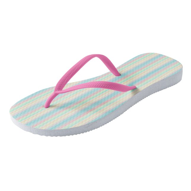Pastellstreifen Flip Flops (Schrägansicht)
