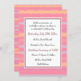 Pastellstreifen für Hochzeitsfeiern Einladung