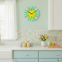 Pastellstreifen Große Wanduhr