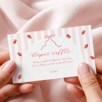 Pastellstreifen Himbeer-Baby-Shower-Windeln-Raffle