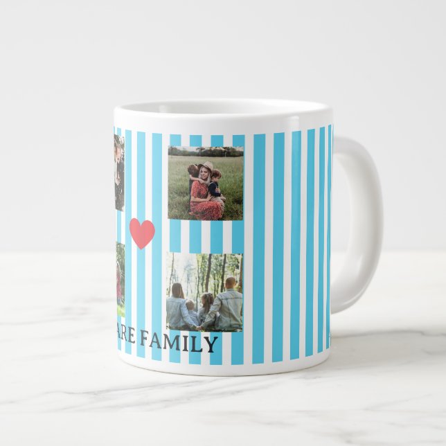 Pastellstreifen Jumbo-Tasse (Vorderseite Rechts)