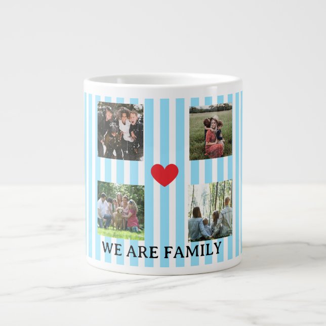 Pastellstreifen Jumbo-Tasse (Vorderseite)