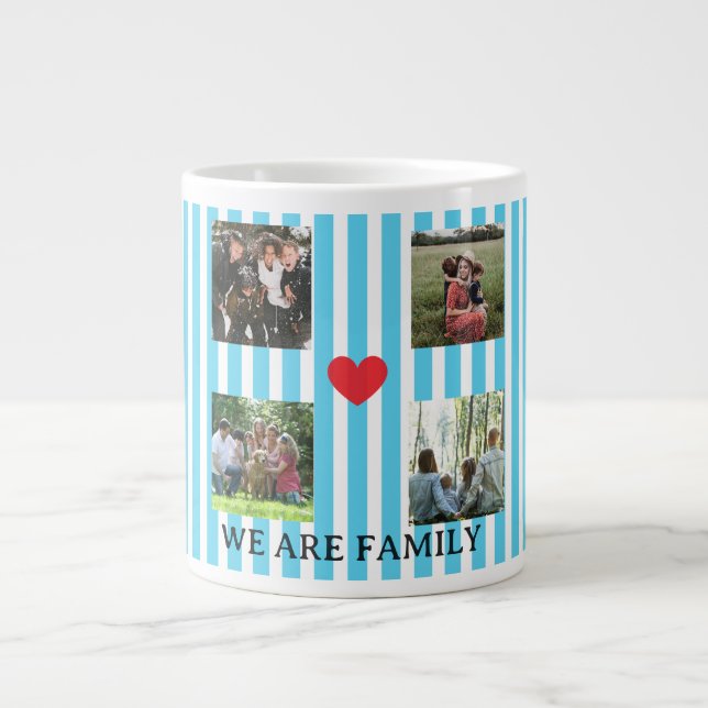 Pastellstreifen Jumbo-Tasse (Vorderseite)