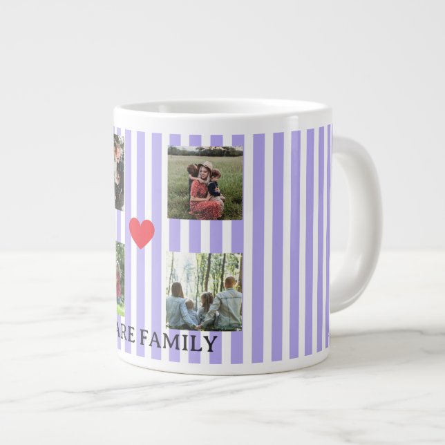 Pastellstreifen Jumbo-Tasse (Vorderseite Rechts)
