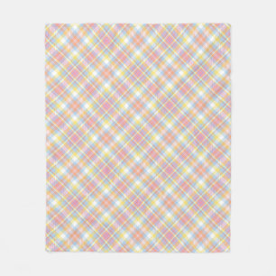 Pastellstreifen kariert fleecedecke
