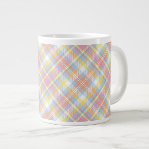 Pastellstreifen kariert Jumbo-Tasse