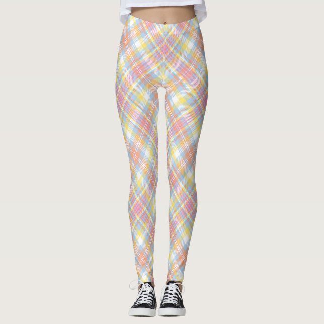 Pastellstreifen kariert leggings (Vorderseite)