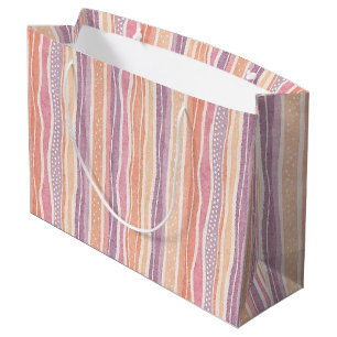 Pastellstreifen Muster Große Geschenktüte