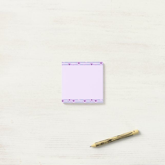 Pastellstreifen-Muster mit Daisis Post-it Klebezettel (Auf Schreibtisch)