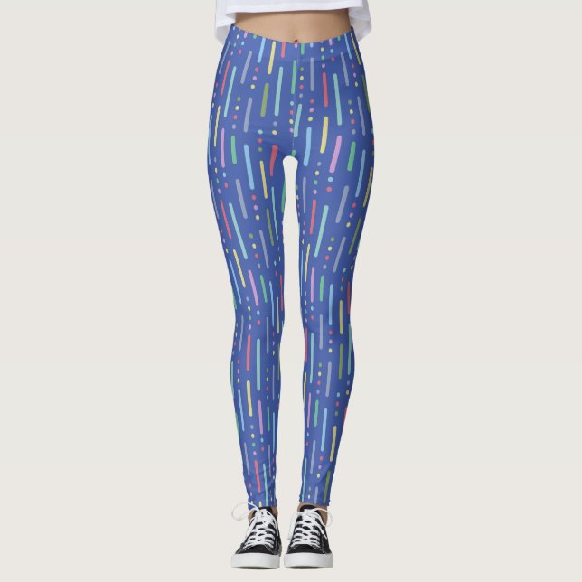 Pastellstreifen und -punkte leggings (Vorderseite)