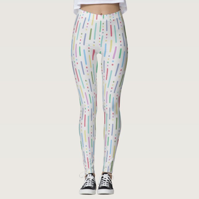 Pastellstreifen und -punkte leggings (Vorderseite)