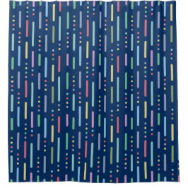 Pastellstreifen und Punktmuster Duschvorhang