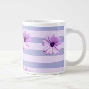 Pastellstreifenmuster mit Gänseblümchen Jumbo-Tasse