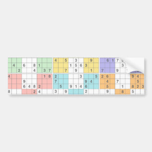 Pastellsudoku Autoaufkleber