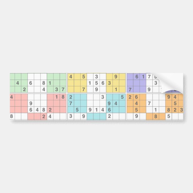 Pastellsudoku Autoaufkleber (Vorne)