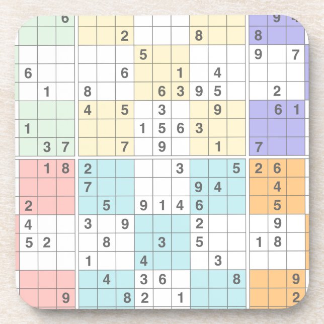 Pastellsudoku Untersetzer (Vorderseite)