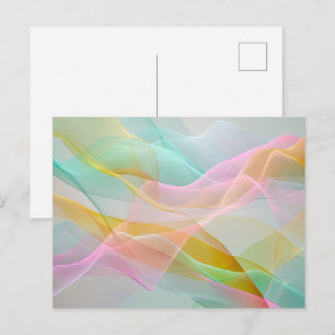 Pastellsymphonie aus schwebenden, dünnen Bändern Postkarte