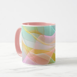 Pastellsymphonie aus schwebenden, dünnen Bändern Tasse