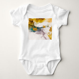 Pastelltenderness: Goldene Wirbel Kunst. Baby Strampler