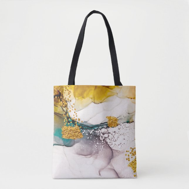 Pastelltenderness: Goldene Wirbel Kunst. Tasche (Vorderseite)