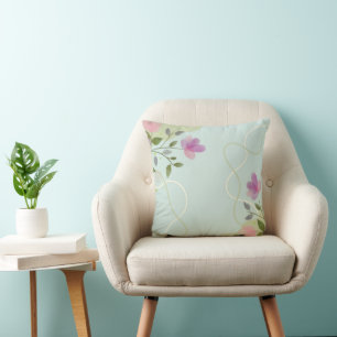Pastelltöne der blauen Wohngestaltung in der Blume Kissen