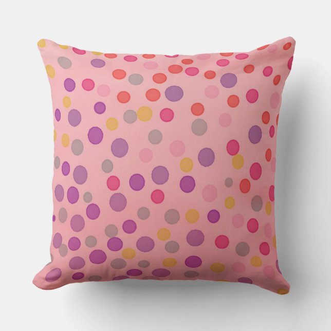 Pastelltöne in Multicolor auf Rosa Kissen (Vorderseite)