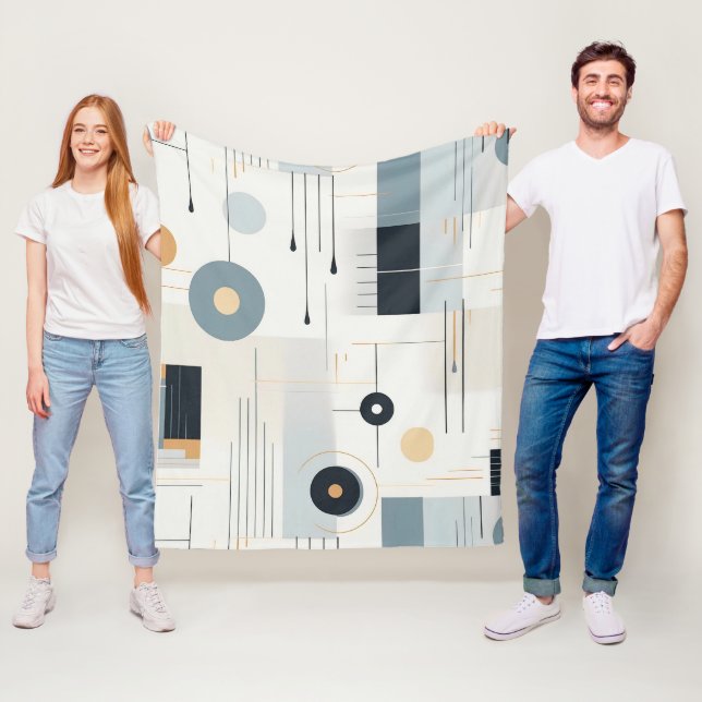 Pastelltöne retrogeometrisches Muster Fleecedecke (Beispiel)