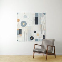Pastelltöne retrogeometrisches Muster Wandteppich