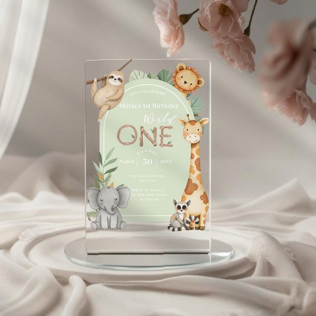 Pastelltropische Wildtiere Acryleinladungen (Von Creator hochgeladen)